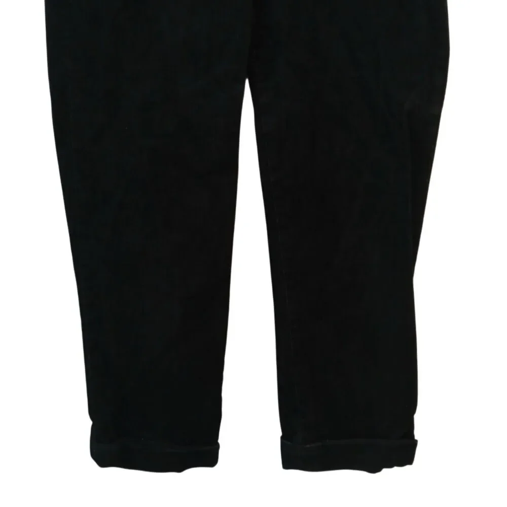 J.Crew Stretch‎ City Fit Corduroy Cuffed Black Capri Slash Pockets Size 2